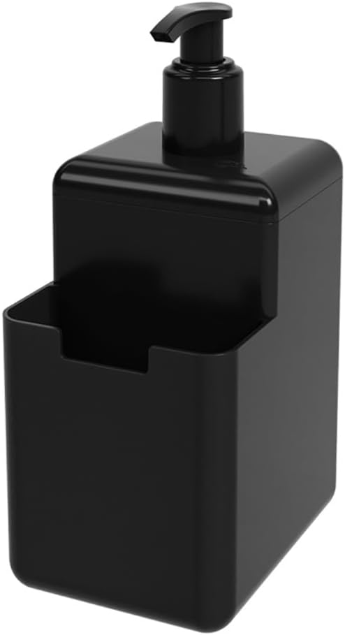 Dispenser para Detergente e Esponja 500ml Single Preto Coza