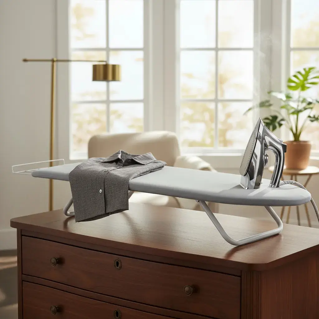 Tábua de Passar Portátil Dobrável Com Suporte Para Mesa e Cama - Blue Moby